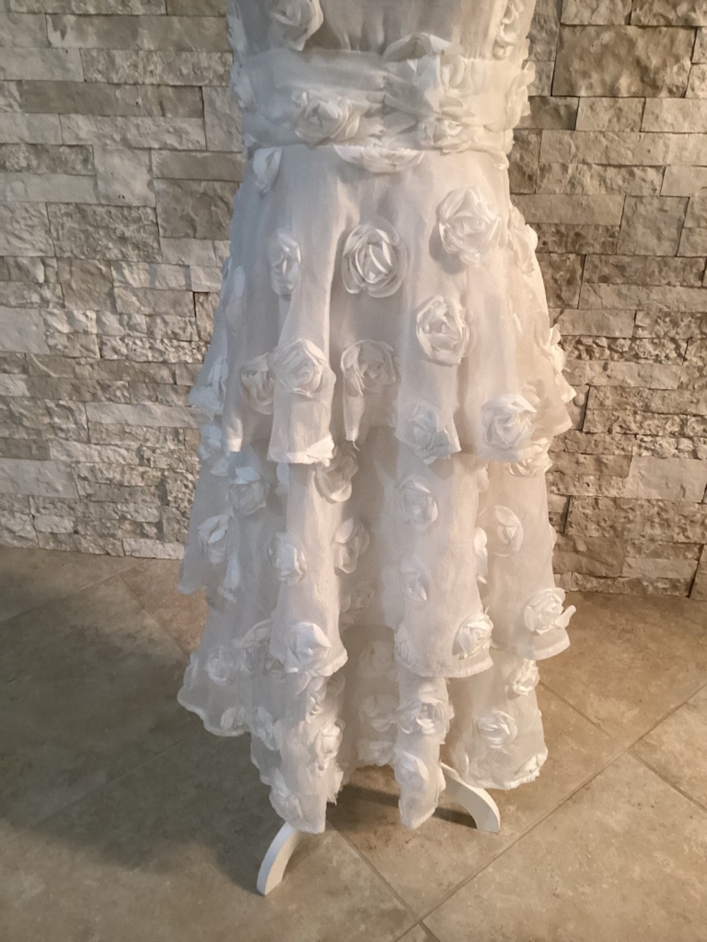 Lulus Exceptional Entrance White Sleeveless Tiered Rosette Midi Dress - Picture 3 of 16
